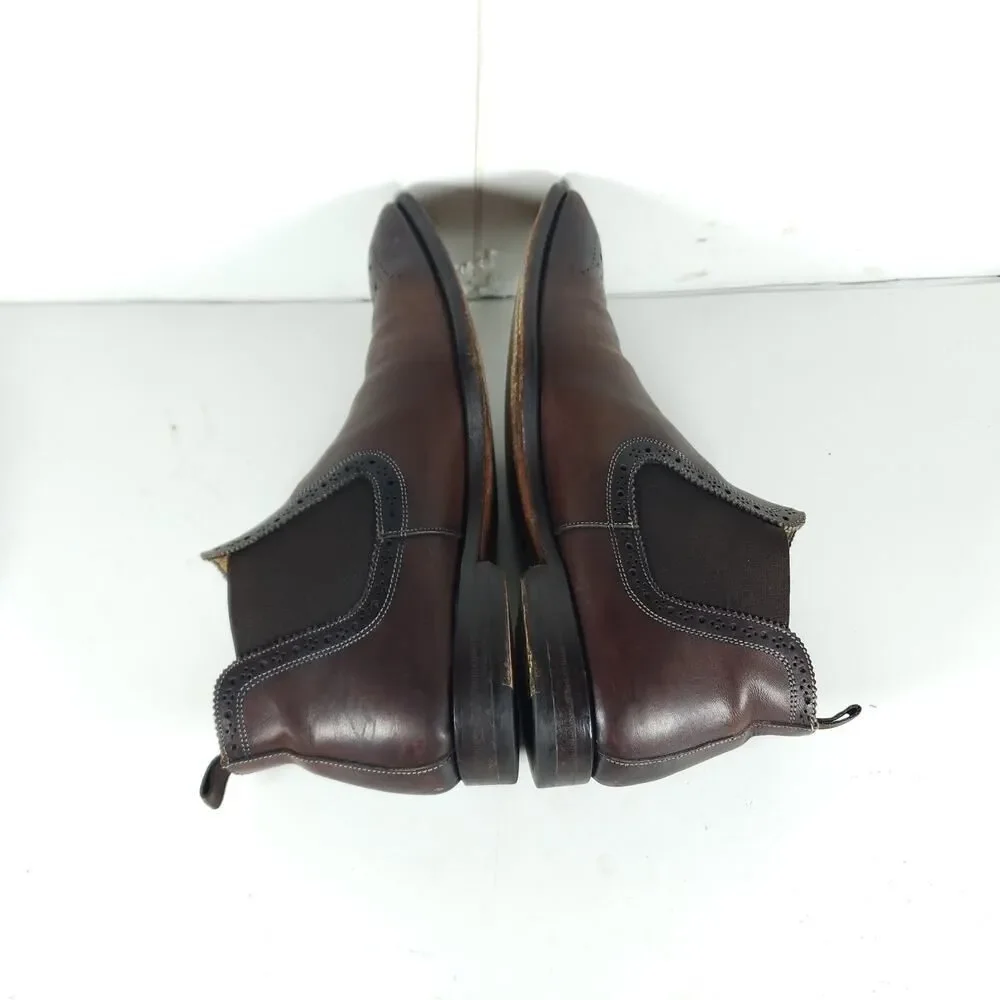 Antonio Maurizi Men's US7 EU40 Brown Burnished Leather Chelsea Ankle boots
